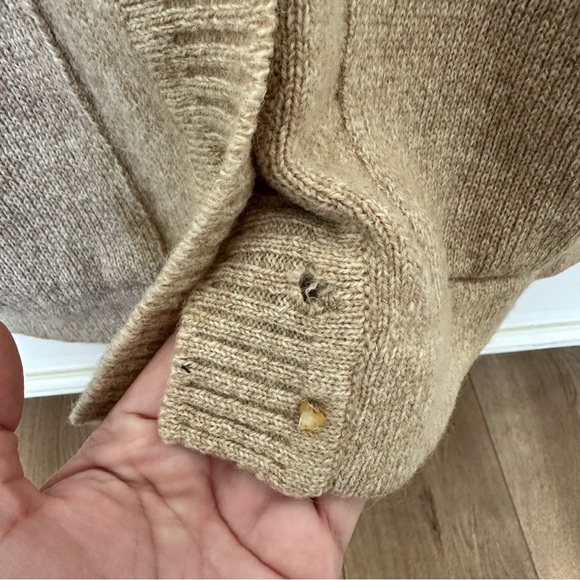 St. Michael Women’s Tan Shetland Wool Cardigan Sweater Size 20 Made In Britain - Picture 3 of 7